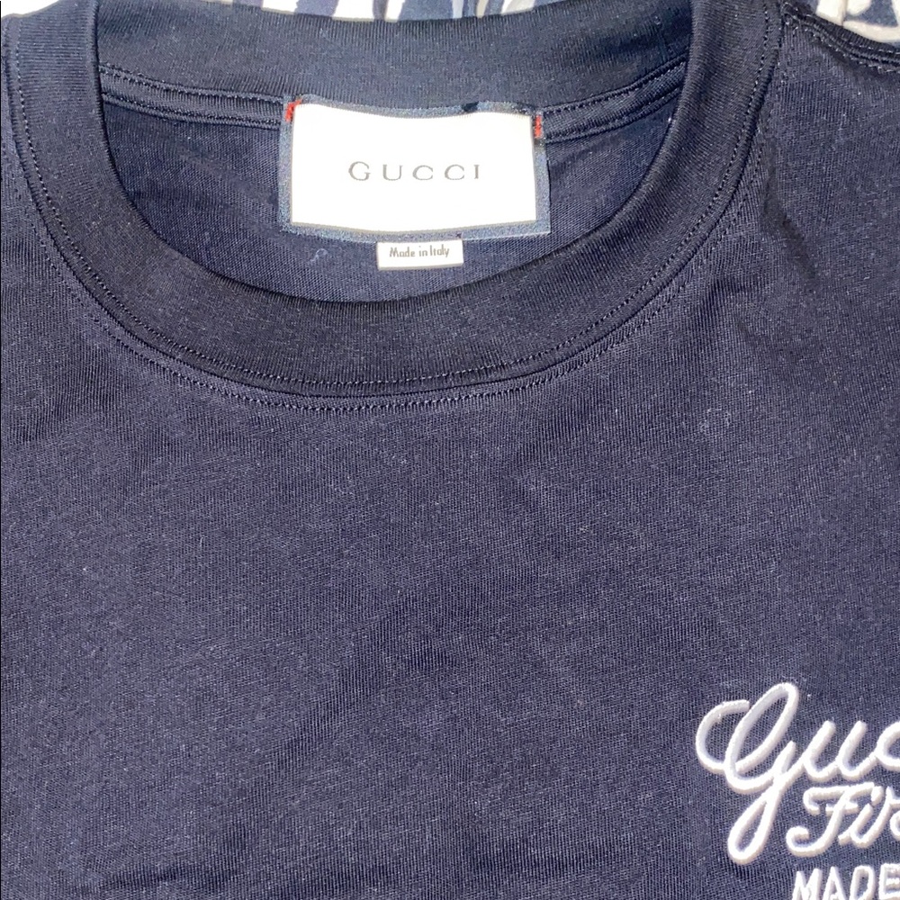 black Tee with White Embroidery